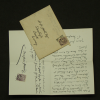 Hemy, Charles Napier RA RWS (1841-1917): Three letters regarding 'Off Shore Fishermen' sale in an envelope to Henry Herbert Hett, signed and dated 1890 to 1897, letter, 18 x 22.7 cms. Purchased from Lieutenant Commander K.S.Hett RN in 2008.
