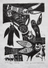 Mellon, Eric James NDD/Hon Fellow CPA (1925-2014): Owls, signed, wood engraving (artist proof 13 of an edition of 50), 20 x 13.5 cms. Presented by the artist.