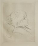 Renoir, Pierre-Auguste (1841-1919): Berthe Morisot (1841-1895), 1892, etching, 26.5 x 32 cms. Given by Mrs Naomi G. Weaver through the Art Fund.