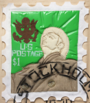 Foster, Tony (born 1946): Hero Stamps - Claes Oldenburg 2, signed and dated 1978, stuffed textile and spray paint (2 of an edition of 12), 42 x 33 cms.