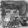 Markey, Danny (born 1965): Study for Mongleath Avenue, Falmouth 1998, charcoal, 10 x 10 cms. Bequeathed by Mr Michael Nicholson. Bequest.