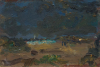 Strang, Michael J. (born 1942): Car light in the distance, Godrevy lighthouse, evening storm, signed and dated 2005, oil on hardboard, 10 x 15 cms. Presented by the artist.