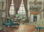 Freeman, Winifred (1866-1961): Study at Churchfield, Charles Napier Hemy's home in Falmouth, watercolour, 25.5 x 34.5. Presented by Charles Napier Hemy's grandson, John Napier Hemy.