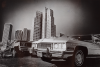 Stern, Ian (1947-1978): Cars and skyscrapers - from the book 'Adam and Eve visit the Supermarket', signed, photograph, 20.5 x 25.5 cms. Presented by the photographer's family.