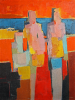 Ham, Larry G. (1943-2007): Figures on a beach, signed and dated 1960, oil on board, 81 x 61 cms. Presented by the artist's widow, Paddy Ham.