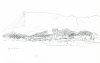Bowen, Donald (1917-2019): St Austell from the train, inscribed 'St Austell', pencil on paper, 22.3 x 22 cms. Presented by the artist.