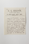 Lanyon, Andrew (born 1947): Letter from Lanyon - 'We have a device here which has for years been confused with a clock', signed, letter, 12.8 x 10.4 cms. New Expressions 2 supported by MLA Renaissance South West and the National Lottery through Grants for the Arts. Commission.