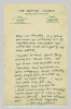 Lanyon, Andrew (born 1947): Letter from Lanyon - 'My friend whom you purchased the 3D inquisitive carp was positive you would not mind him giving me their address', letter, 20.8 x 13.4 cms. New Expressions 2 supported by MLA Renaissance South West and the National Lottery through Grants for the Arts. Commission.
