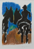 Herman, Josef RA (1911-2000): Horse rides, signed, lithograph (29 of an edition of 150), 60.5 x 51 cms. Bequeathed by Margaret Whitford through the Art Fund. © Josef Herman Estate.
 We will credit the artist at all times. Bequest.