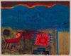 Rae, Barbara CBE RA RSA RSW RGI (born 1943): Zia Longhorns, signed, screenprint (57 of an edition of 150), 28.5 x 36 cms. Bequeathed by Margaret Whitford through the Art Fund
 We will credit the artist at all times. Bequest.
