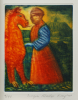 Rooney, Mick RA (born 1944): Dragon master, signed and dated 2010, etching/drypoint (4 of an edition of 40), 23 x 20 cms. Bequeathed by Margaret Whitford through the Art Fund
 We will credit the artist at all times. Bequest.