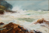Carter, Richard Harry (Henry) (1839-1911): A Sou'wester, Pedmendu Point, near Lands End, signed, watercolour on pasteboard, 27 x 38.5 cms.