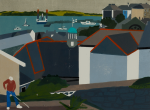 Davies, Peter: Falmouth, signed and dated 2012, inscribed 5/5, linocut, 30 x 41 cms.