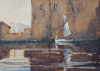Miners, Neil: Old Falmouth, signed, watercolour, 26 x 36 cms. Presented by Donald & Bette Prell.