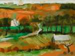 Tuff, Richard: Landscape at Penberth, signed, gouache on paper, 38 x 50 cms. Presented by Ashton, Dr P. M. E.