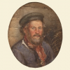 Tuke, Henry Scott, RA RWS (1858-1929): Head of Tom Tregenza, signed and dated 1890, inscribed H.S.T 90, watercolour, 30.8 x 25 cms. RCPS Tuke Collection. Loan.