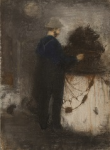 Tuke, Henry Scott, RA RWS (1858-1929): Philip Barking Nets, signed and dated 1884, pastel, 29 x 21.5 cms. RCPS Tuke Collection. Loan.