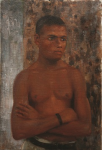 Tuke, Henry Scott, RA RWS (1858-1929): Half Length of Ralph, dated 1923, inscribed 30 Dec. 1923, oil on canvas, 45 x 31 cms. RCPS Tuke Collection. Loan.