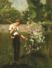Tuke, Henry Scott, RA RWS (1858-1929): Boy with Grass Rake, oil on canvas, 37 x 28 cms. RCPS Tuke Collection. Loan.