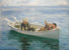 Tuke, Henry Scott, RA RWS (1858-1929): Sketch for Idyll of the Sea, dated 1897, oil on laid down canvas, 25.3 x 34.5 cms. RCPS Tuke Collection. Loan.