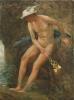 Tuke, Henry Scott, RA RWS (1858-1929): Hermes at the Pool, oil on canvas laid down on board, 48 x 36 cms. RCPS Tuke Collection. Loan.