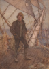 Tuke, Henry Scott, RA RWS (1858-1929): The Look Out, signed and dated 1908, inscribed Signed and dated H.S. Tuke 1908, watercolour, 50.8 x 35.8 cms. RCPS Tuke Collection. Loan.