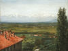 Tuke, Henry Scott, RA RWS (1858-1929): Italian Landscape, signed and dated 1881, inscribed H.S. Tuke 1881, oil on canvas laid down on board, 18.6 x 25.4 cms. RCPS Tuke Collection. Loan.