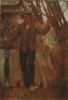Tuke, Henry Scott, RA RWS (1858-1929): Coming up the Poop, signed, oil on panel, 29 x 19.3 cms. RCPS Tuke Collection. Loan.