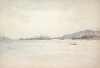 Tuke, Henry Scott, RA RWS (1858-1929): Ships in Falmouth Harbour, signed, watercolour, 27 x 38.9 cms. RCPS Tuke Collection. Loan.
