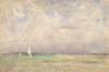 Tuke, Henry Scott, RA RWS (1858-1929): Tobacco Caye, signed and dated 1924, Inscribed' Tobacco Caye 'bottom left, watercolour, 17.5 x 26 cms. RCPS Tuke Collection. Loan.
