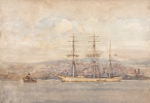 Tuke, Henry Scott, RA RWS (1858-1929): Favell, Inscribed Favell written on back and front of old mount- Brian Price suggests in MSt's hand, watercolour, 17.7 x 25.4 cms. RCPS Tuke Collection. Loan.