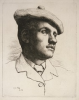 Tuke, Henry Scott, RA RWS (1858-1929): A Highland Boy, signed and dated 1878, Etching, 28.2 x 22.4 cms. RCPS Tuke Collection. Loan.