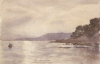 Tuke, Henry Scott, RA RWS (1858-1929): Coast at Cassis, dated 1926, Inscribed Cassis bottom left, watercolour, 14 x 21.7 cms. RCPS Tuke Collection. Loan.