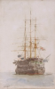Tuke, Henry Scott, RA RWS (1858-1929): H.M.S Ganges, signed and dated 1924, watercolour, 21.5 x 13.8 cms. RCPS Tuke Collection. Loan.