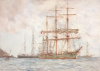 Tuke, Henry Scott, RA RWS (1858-1929): Just arrived, The Bellas, signed and dated 1921, watercolour, 25.4 x 35.6 cms. RCPS Tuke Collection. Loan.