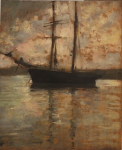 Tuke, Henry Scott, RA RWS (1858-1929): Julie of Nantes and verson: Portrait of Liz Harvey, signed, oil on wood panel, 29.1 x 23.9 cms. RCPS Tuke Collection. Loan.