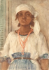 Tuke, Henry Scott, RA RWS (1858-1929): Jane Flowers, signed and dated 1924, inscribed Punta Garden, 1924, watercolour, 25.8 x 17.9 cms. RCPS Tuke Collection. Loan.