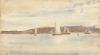 Tuke, Henry Scott, RA RWS (1858-1929): Ships at Falmouth, signed, inscribed H.S.T., watercolour, 9.7 x 17.3 cms. RCPS Tuke Collection. Loan.