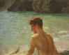 Tuke, Henry Scott, RA RWS (1858-1929): Sketch for the Critics, oil on board, 30.5 x 46 cms. RCPS Tuke Collection. Loan.