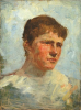 Tuke, Henry Scott, RA RWS (1858-1929): Study for August Blue, signed and dated 1893, oil on canvas, 21.5 x 16 cms. RCPS Tuke Collection. Loan.