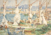 Tuke, Henry Scott, RA RWS (1858-1929): St. Tropez, dated 1927, inscribed H. S. Tuke 27, watercolour, 17.7 x 25.5 cms. RCPS Tuke Collection. Loan.