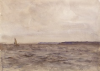 Tuke, Henry Scott, RA RWS (1858-1929): Aft O' the Lizard, watercolour, 17.8 x 25 cms. RCPS Tuke Collection. Loan.