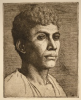 Tuke, Henry Scott, RA RWS (1858-1929): Etching of a Young Man, signed and dated 1878, etching, 25.4 x 20 cms. RCPS Tuke Collection. Loan.