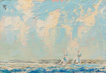 Miners, Neil: Seascape, signed, oil on board, 14.5 x 21 cms. Presented by Pye, Brenda. Bequest.