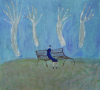 Litten, Andrew: widow, signed and dated 1990, mixed media on board, 40 x 44cms.