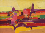 Ham, Larry G. (1943-2007): Towan Blystra, signed and dated 1982, Oil on board, 52 x 68 cms. Presented by Ham, Patricia.