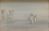 Burt, Peter David Vivian (born 1925): Vespers, two nuns leaving church after evening prayer, signed, oil on board, 10 x 15 cms.