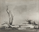 Howells, Philip (1922-2016): Untitled, signed and dated 1959, watercolour, 16 x 19 cms. Presented by Pascoe, Rebecca. Donation.