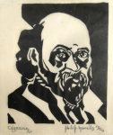 Howells, Philip (1922-2016): Cezanne, signed and dated 1950, woodcut (24 of an edition of 25), 20 x 25 cms. Presented by Pascoe, Rebecca. Donation.