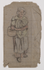 Hemy, Charles Napier RA RWS (1841-1917) attributed to: Fishwife verso, Pastel on paper, 40.4 x 24 cms. Presented by Quinn, Priscilla.